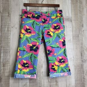 Vintage Polo Ralph Lauren Capri Pants. Size 6 Colorful Floral. Cotton Blend.